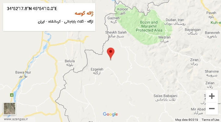 روستای ژاله کوسه بر روی نقشه