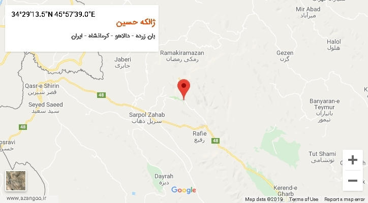 روستای ژالکه حسین بر روی نقشه