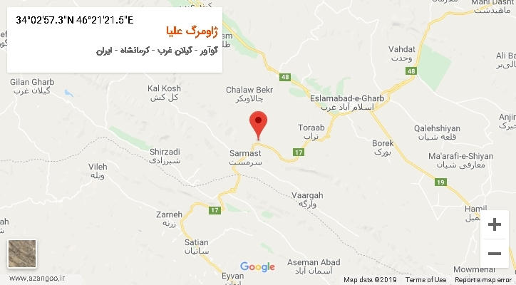 روستای ژاومرگ علیا بر روی نقشه