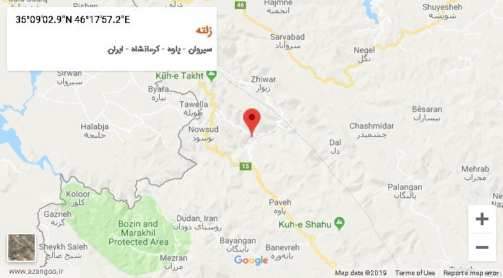 روستای زلته بر روی نقشه