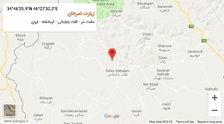 روستای زیارت تمرخان بر روی نقشه