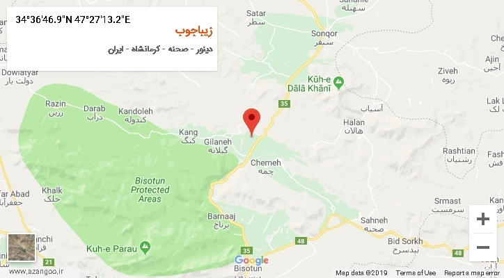 روستای زیباجوب بر روی نقشه