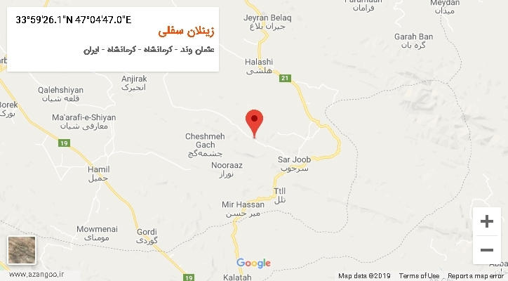 روستای زینلان سفلی بر روی نقشه