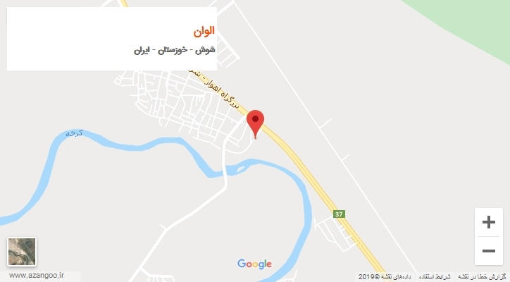 شهر الوان بر روی نقشه