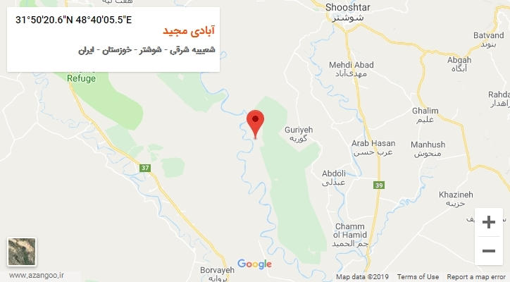 روستای آبادی مجید بر روی نقشه
