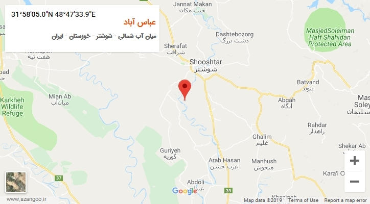 روستای عباس آباد بر روی نقشه