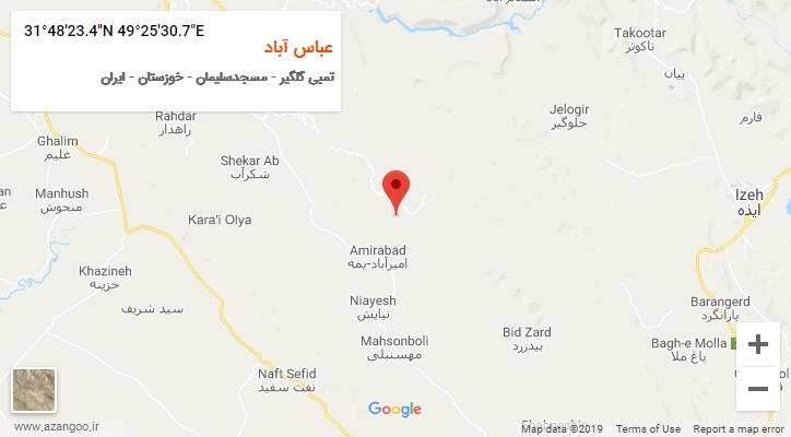 روستای عباس آباد بر روی نقشه