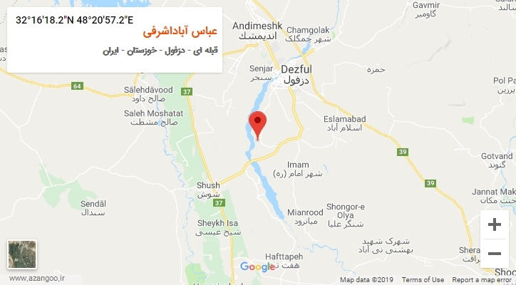 روستای عباس آباداشرفی بر روی نقشه