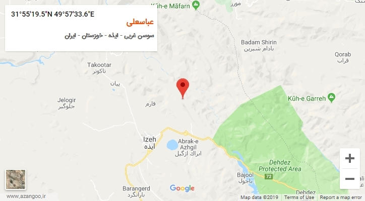 روستای عباسعلی بر روی نقشه