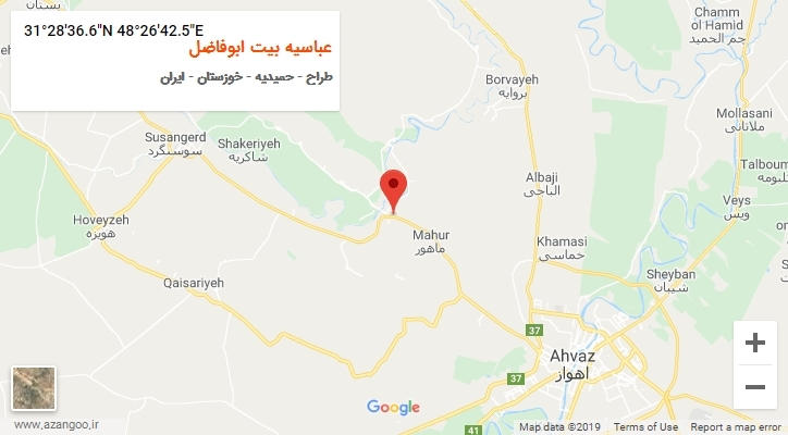 روستای عباسیه بیت ابوفاضل بر روی نقشه