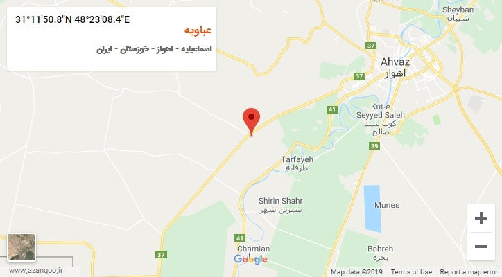 روستای عباویه بر روی نقشه