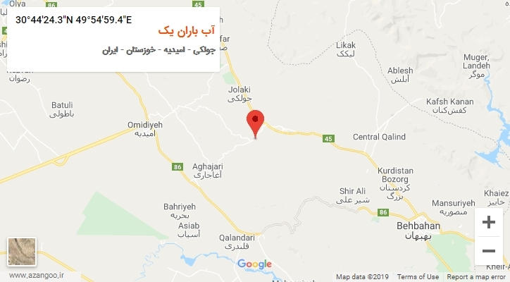 روستای آب باران یک بر روی نقشه