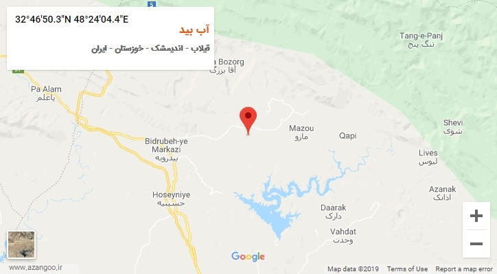 روستای آب بید بر روی نقشه