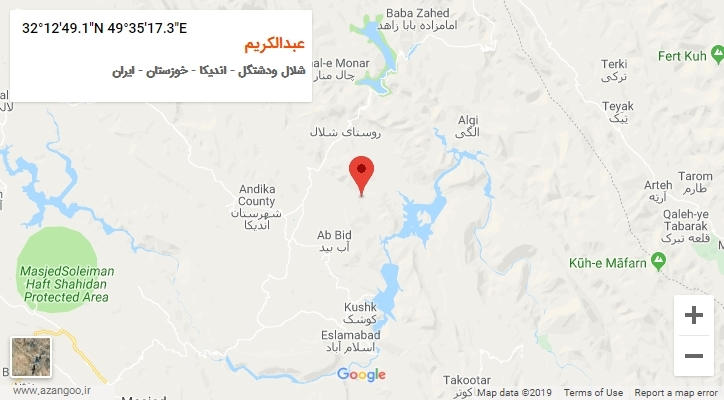 روستای عبدالکریم بر روی نقشه