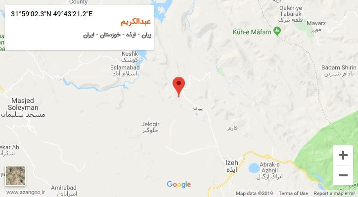 روستای عبدالکریم بر روی نقشه