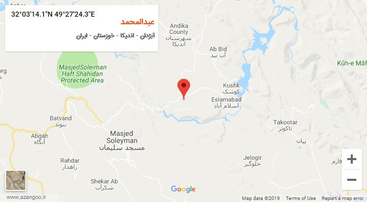 روستای عبدالمحمد بر روی نقشه