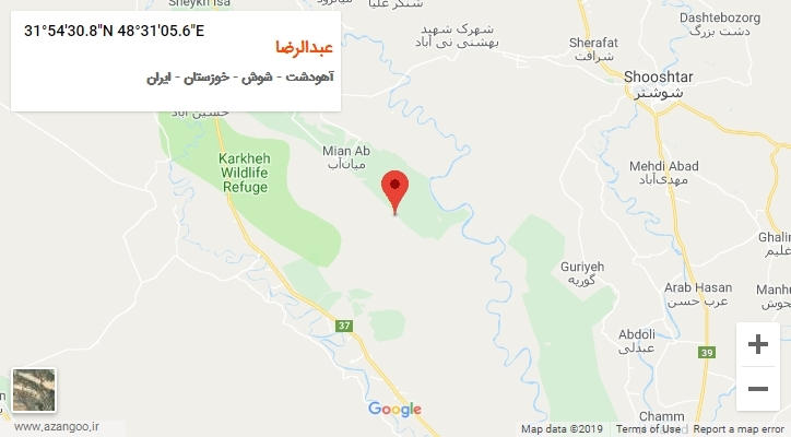 روستای عبدالرضا بر روی نقشه