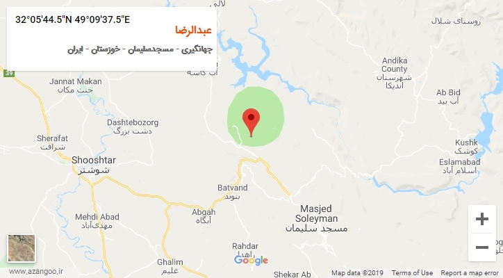 روستای عبدالرضا بر روی نقشه