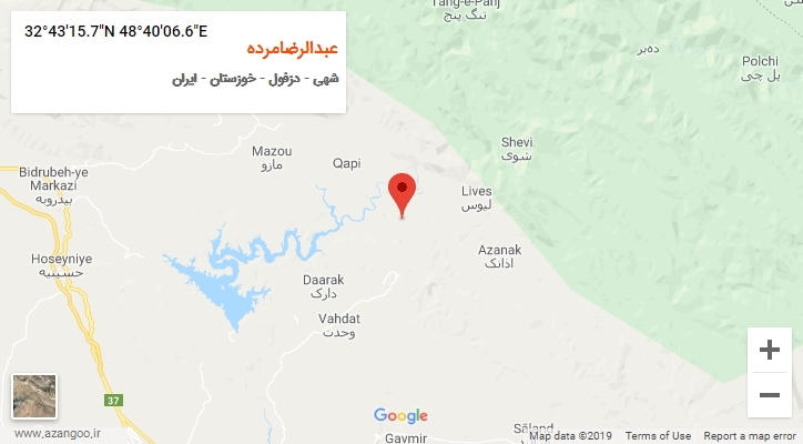 روستای عبدالرضامرده بر روی نقشه