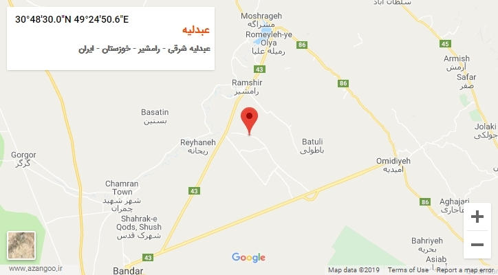 روستای عبدلیه بر روی نقشه