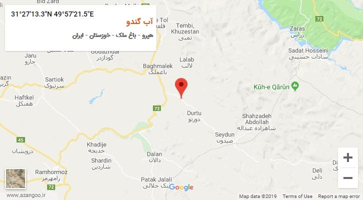 روستای آب گندو بر روی نقشه