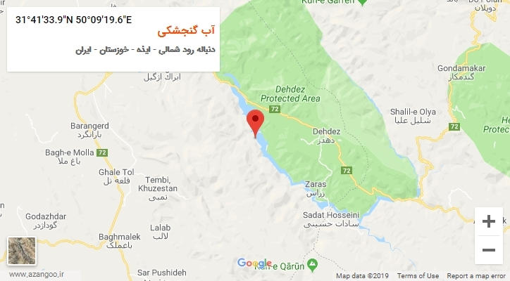 روستای آب گنجشکی بر روی نقشه