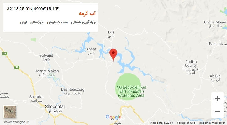 روستای آب گرمه بر روی نقشه