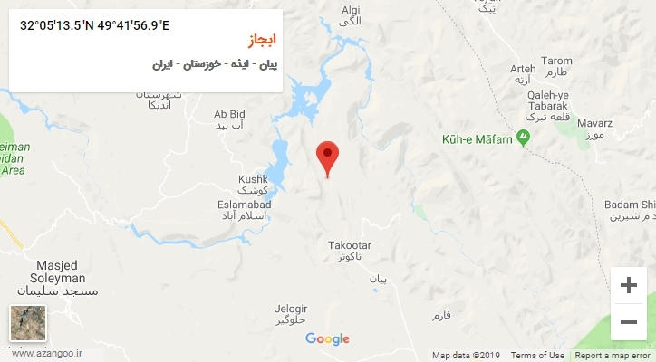 روستای ابجاز بر روی نقشه