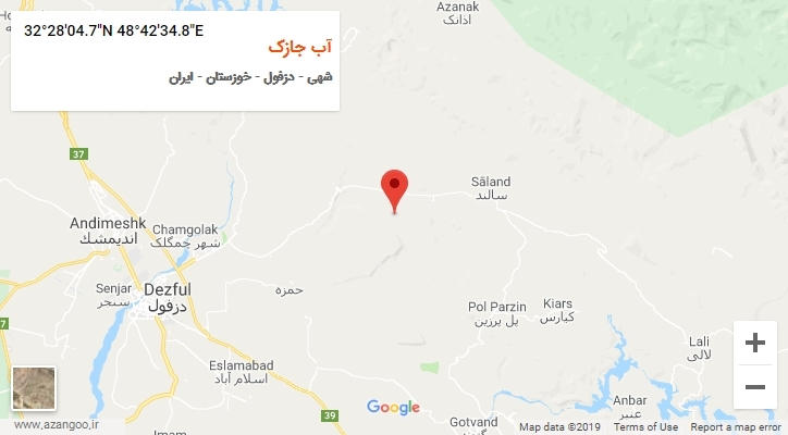 روستای آب جازک بر روی نقشه