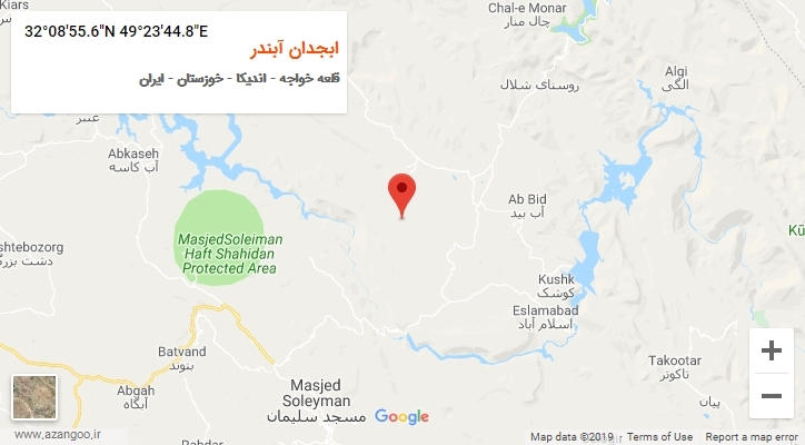 روستای ابجدان آبندر بر روی نقشه