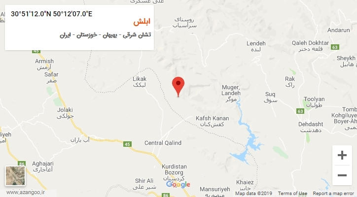 روستای ابلش بر روی نقشه