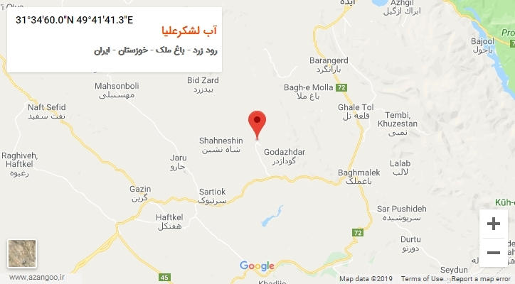 روستای آب لشکرعلیا بر روی نقشه