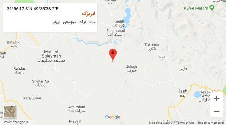 روستای ابریزک بر روی نقشه