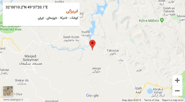 روستای ابریزکی بر روی نقشه
