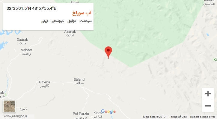 روستای آب سوراخ بر روی نقشه