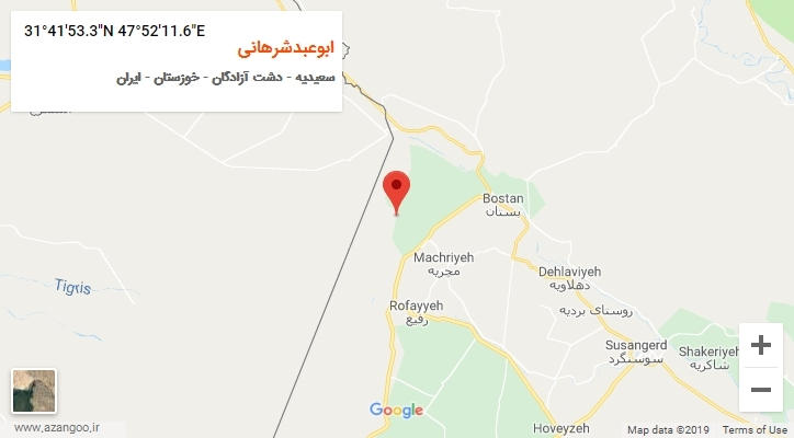 روستای ابوعبدشرهانی بر روی نقشه