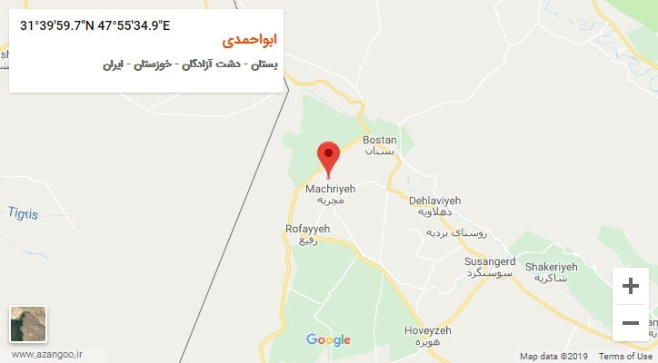 روستای ابواحمدی بر روی نقشه