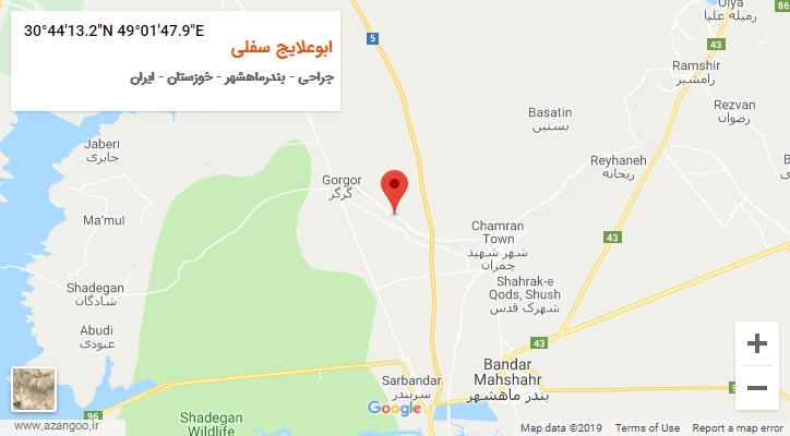روستای ابوعلایج سفلی بر روی نقشه