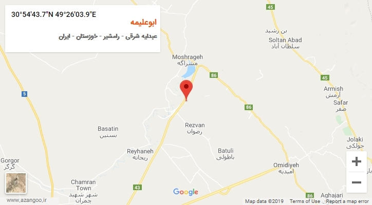 روستای ابوعلیمه بر روی نقشه