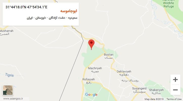 روستای ابوجاموسه بر روی نقشه