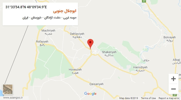 روستای ابوجلال جنوبی بر روی نقشه