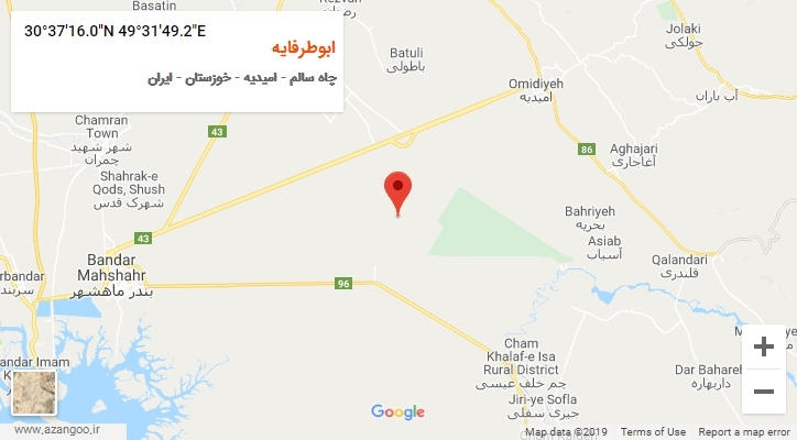 روستای ابوطرفایه بر روی نقشه