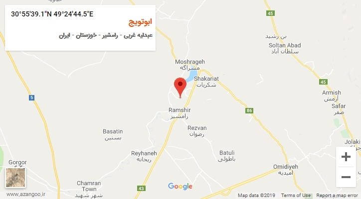روستای ابوتویج بر روی نقشه