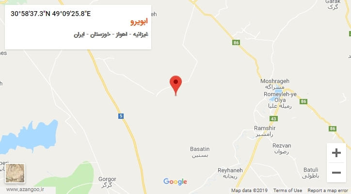 روستای ابویرو بر روی نقشه