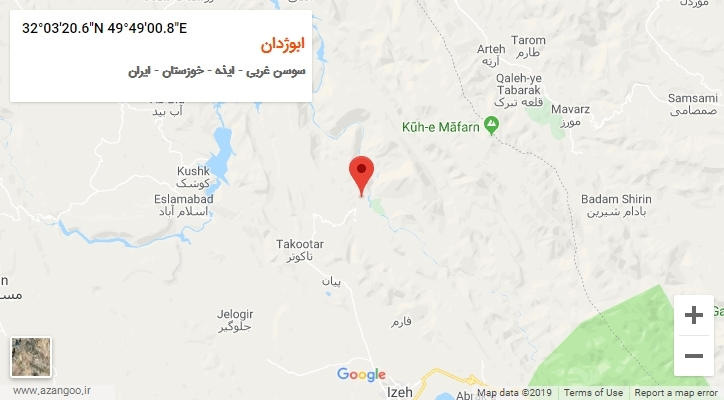 روستای ابوژدان بر روی نقشه