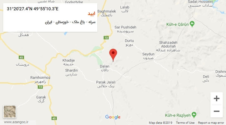 روستای ابید بر روی نقشه