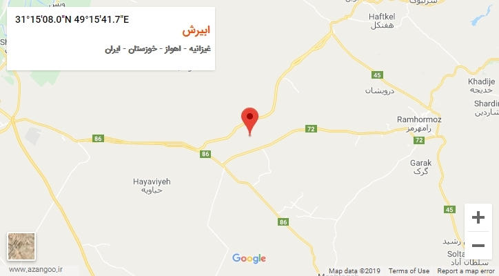 روستای ابیرش بر روی نقشه