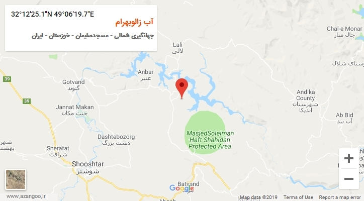 روستای آب زالوبهرام بر روی نقشه
