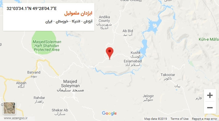 روستای ابژدان ملمولیل بر روی نقشه