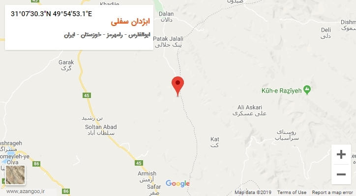 روستای ابژدان سفلی بر روی نقشه